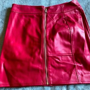 Dark red leather skirt